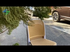 Poltrona da pranzo a schiena alta in plastica sedile di rotino nero