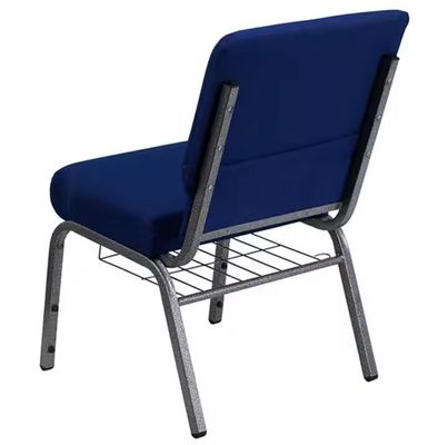 comprare Sedie da chiesa Navy Blue Stoffe Stacking Sedie da chiesa Design moderno fabbricazione online