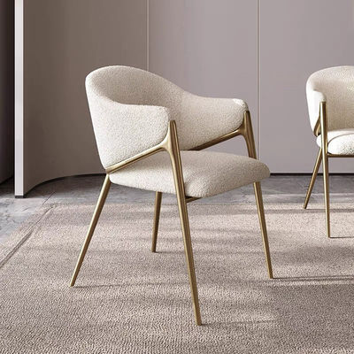 comprare Sedie da ristorante imbottite in oro Sedie da pranzo imbottite in bianco con gambe in acciaio fabbricazione online