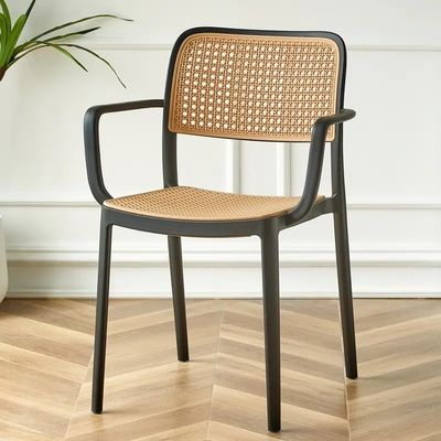 comprare Home Sedie da pranzo in plastica in rotino Sedie da pranzo in plastica impilabili fabbricazione online