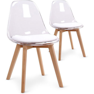 comprare Sedie da cucina in plastica bianca e acrilica trasparente Nordic PC per caffè fabbricazione online