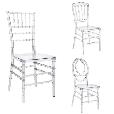 comprare Sedia da sposa trasparente in resina Phoenix, in plastica trasparente, acrilica per hotel fabbricazione online