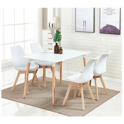 comprare Sedie da pranzo in plastica personalizzate Set di 4 sedie da pranzo in plastica bianca fabbricazione online