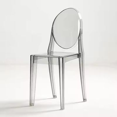 comprare Sedie chiavari a schiena rotonda e senza braccia, trasparenti, in polipropilene, acrilico fabbricazione online