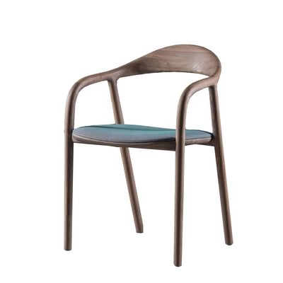 comprare Sedie da pranzo in legno massello di cenere Sedie da pranzo in legno scuro con cuscino in tessuto di pelle fabbricazione online