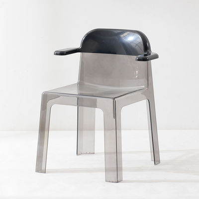 comprare Sedie da pranzo in plastica trasparente acrilica Sedie da cucina in plastica trasparente con appoggio braccio fabbricazione online