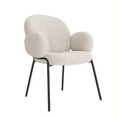 comprare Comodo sedile da pranzo imbottito in lana di agnello, a fascia bianca, imbottito con accento fabbricazione online