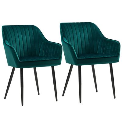 comprare Cucina Nordica Verde scuro Sedie da pranzo imbottite con braccia fabbricazione online