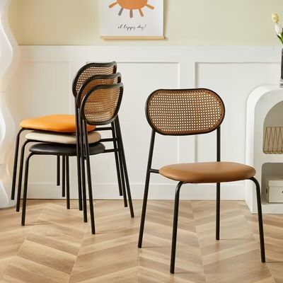 comprare OEM ODM Nordic Cane Dining Chair Chair Black Rattan Sedie da pranzo fabbricazione online