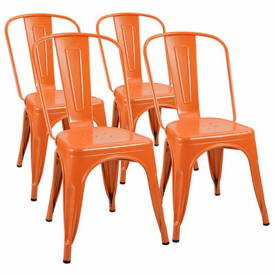 comprare Sedie da pranzo in metallo stackabile per uso domestico Sedie da bar da metallo orange vintage fabbricazione online