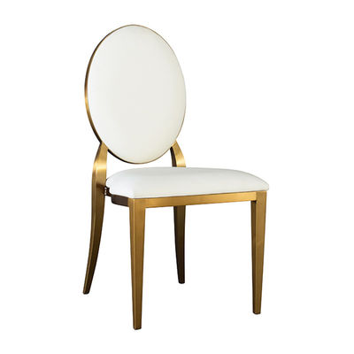 comprare Sedie da banchetto in oro di alluminio Sedie da ballo bianche personalizzate fabbricazione online