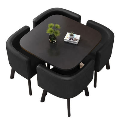 Tavolo da pranzo quadrato nero 4 posti a sedere Tavolo da cucina quadrato piccolo con 4 sedie
