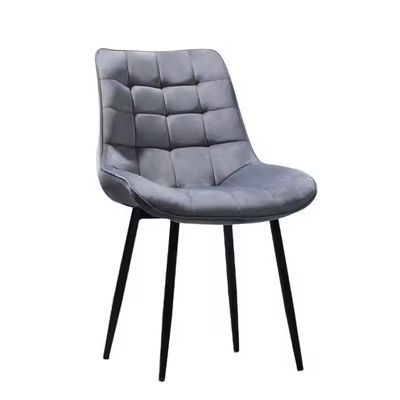 Sedie da pranzo imbottite grigio blu rosa gambe metalliche per ristorante