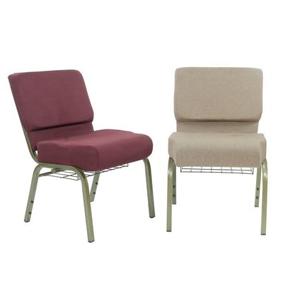 Sedie da chiesa con gambe in metallo impilabili e convenienti con tessuto blu navy imbottito
