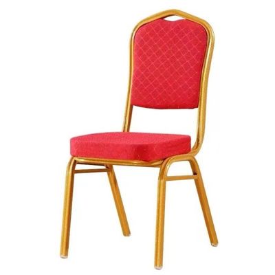Fancy Stackable Rental Oro Ferro Acciaio Sala da banchetto per matrimoni Sedie d'albergo In affitto